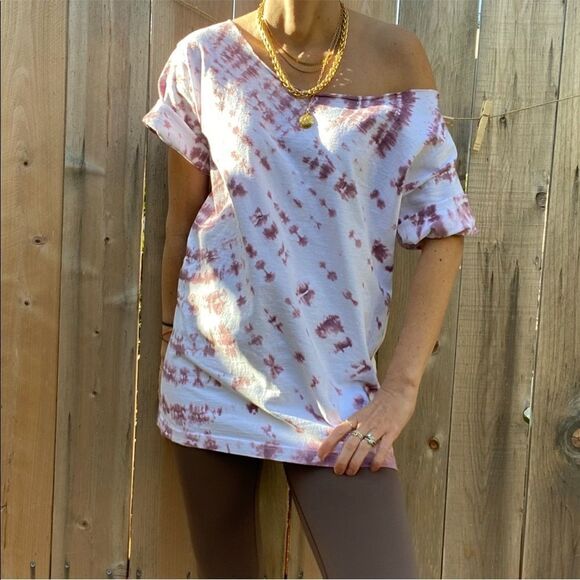 Dusty rose tie dyed t-shirt - Picture 4 of 5